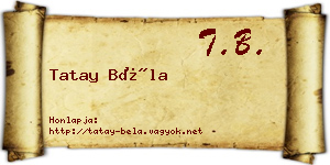Tatay Béla névjegykártya
